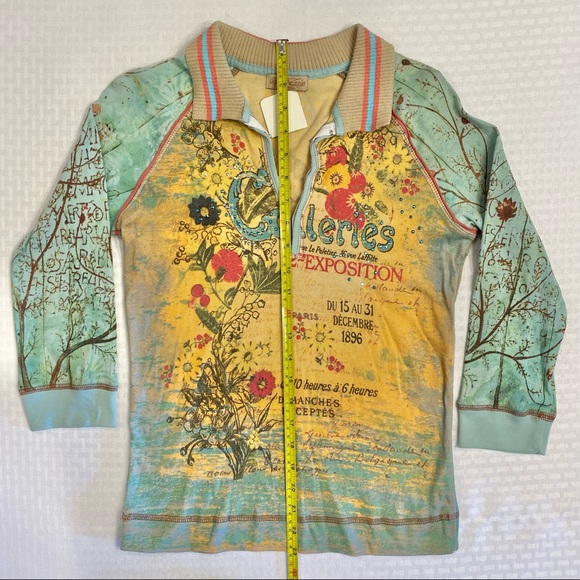 NWT! Skinny Minnie vintage top with sweater type collar - Picture 7 of 13